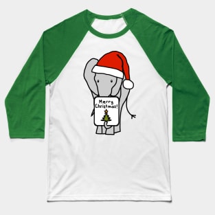 Big Elephant says Merry Christmas Baseball T-Shirt